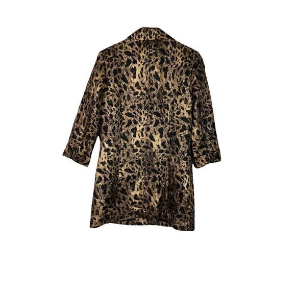 Chico's 0 Jacket 3/4 Sleeve Animal Jacquard Nonie Chocolate NWT - Picture 5 of 11